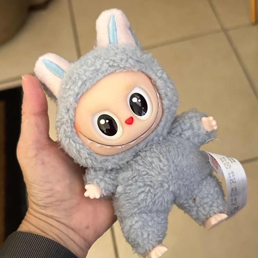 Adorable Gray Plush Lafufu Macaron Bag Charm
